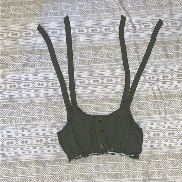 Tops - olive green crop top